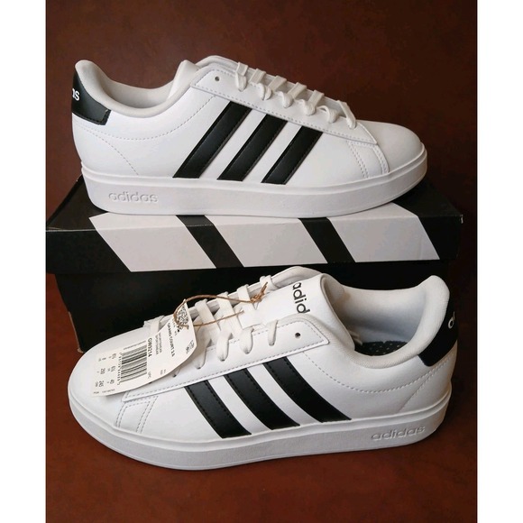 adidas Shoes - NEW Size 8 Adidas Grand Court Footwear White Black Size 8 Women's Sneakers #1274